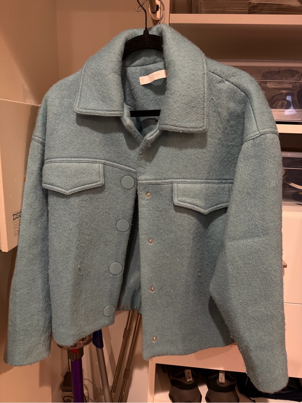 Mango Premium Soft Blue Wool Coat